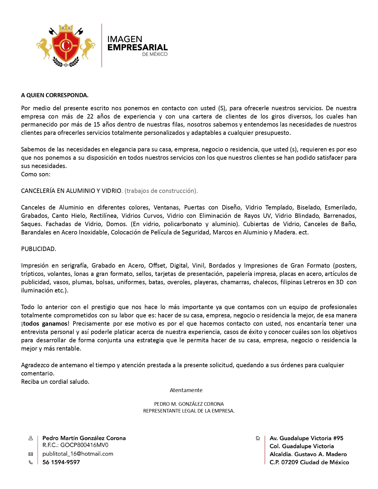 Equipo de Imagen Empresarial de México en trabajo